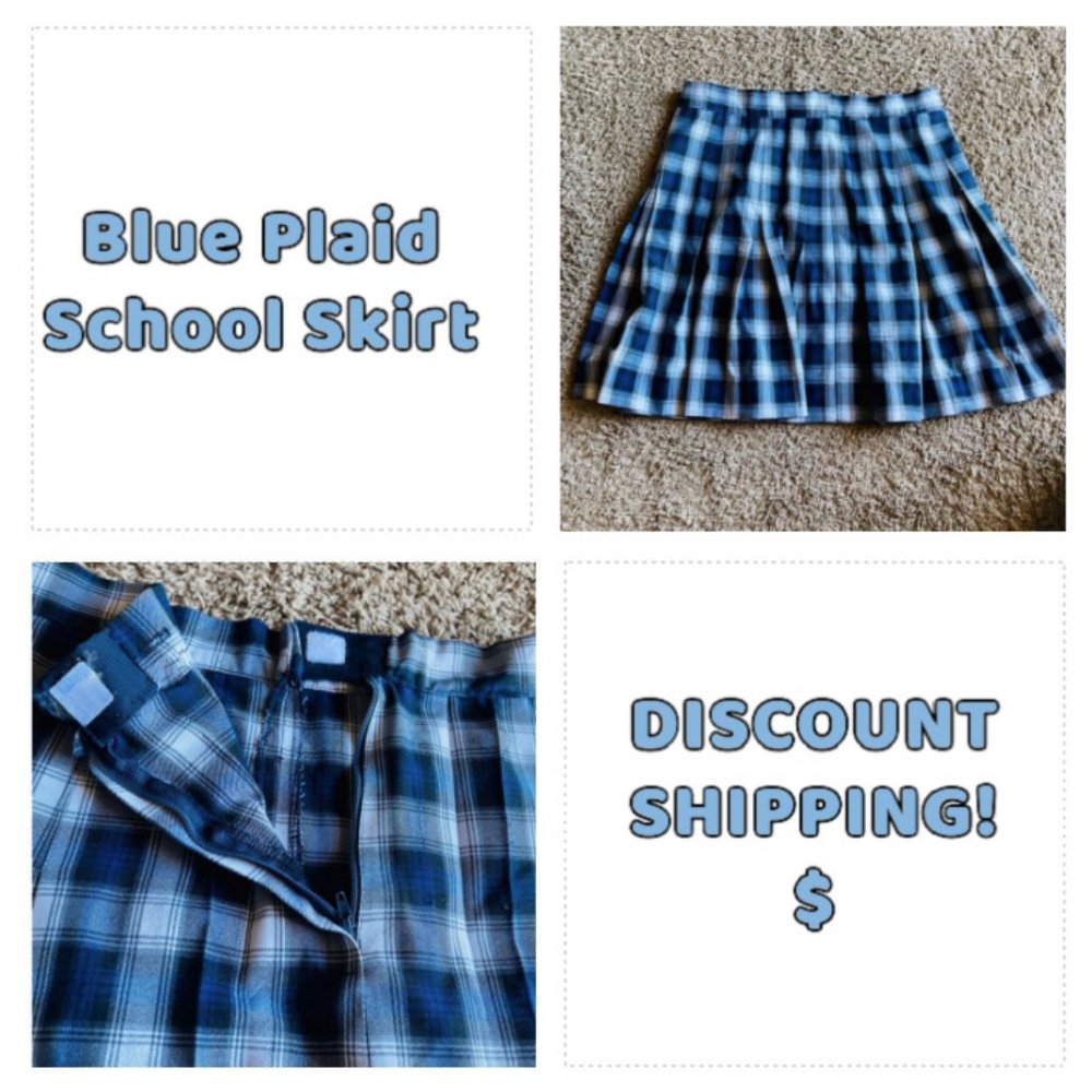 SOLD OUT - Blue Plaid Schoolgirl skirt
